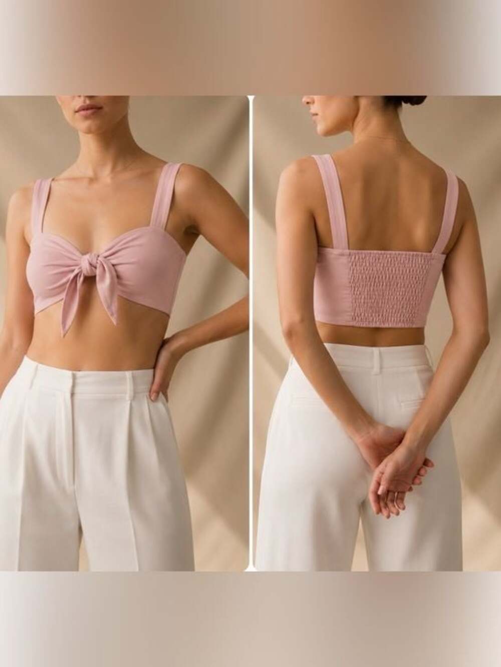 Forever 21 Pink Tie Front Crop Top Size S Coquette Y2K